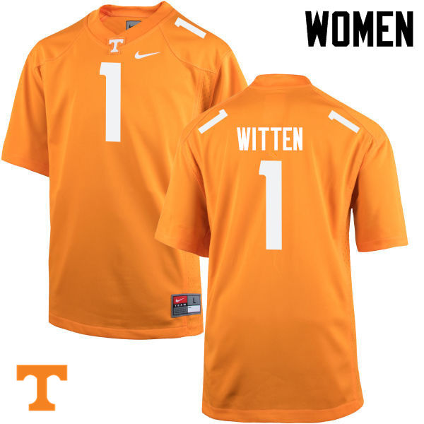 Women #1 Jason Witten Tennessee Volunteers College Football Jerseys-Orange